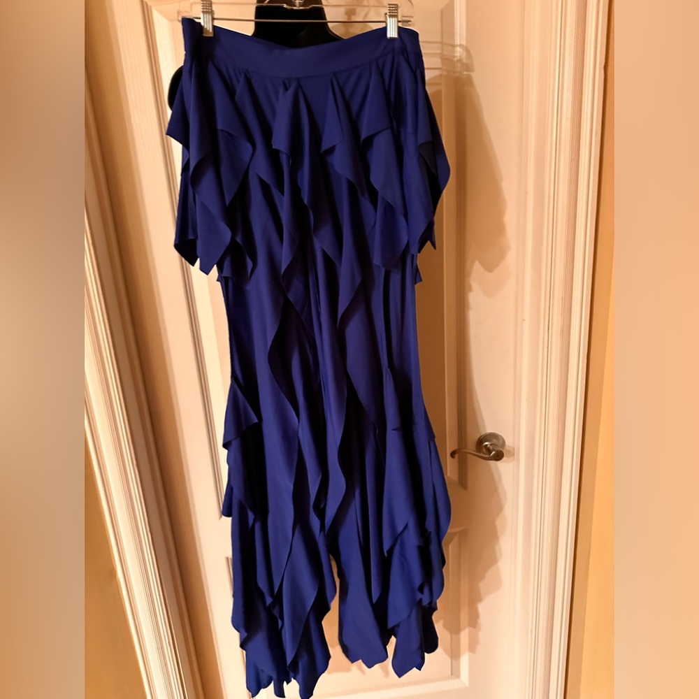 NWT AKIRA royal blue open ruffle pants size L